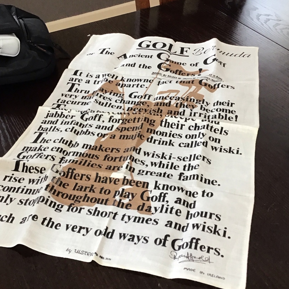 From Ireland linen Golf Themed Tea Towel